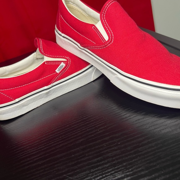 Vans Other - Vans Red Slip-On Loafers